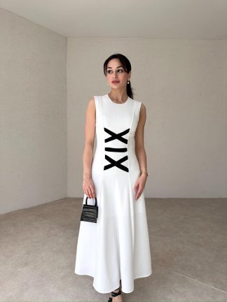 GİONO Maxi Elbise 8585 - Beyaz - 1