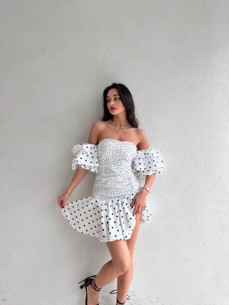 Gipe Detaylı Mini SİLVA Elbise 8391 - 3