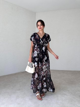 GLOSS Maxi Elbise 3787 - Siyah - 2