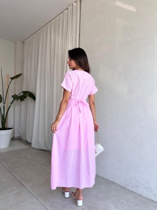 GLOW Midi Elbise 4976 - Pembe - 3