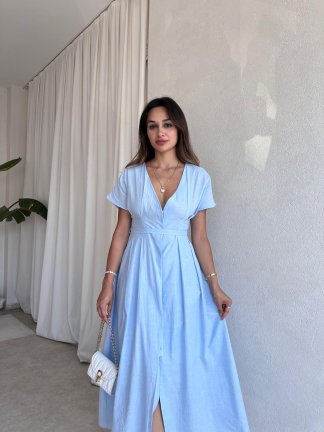 GLOW Midi Elbise 4976 - Mavi - 1