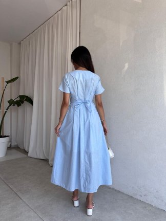 GLOW Midi Elbise 4976 - Mavi - 3