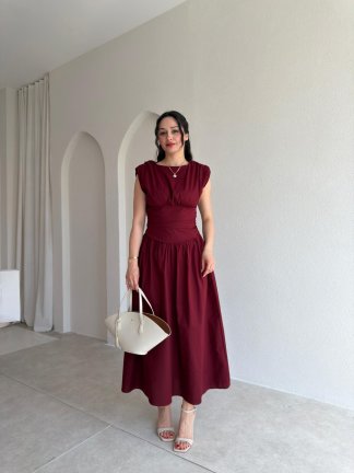 GOAT Midi Elbise 5512 - Bordo 