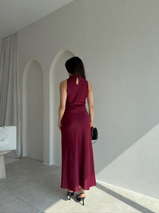 GODWİN Maxi Elbise 6493 - Bordo - 3