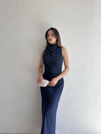 GODWİN Maxi Elbise 6493 - Lacivert - 1