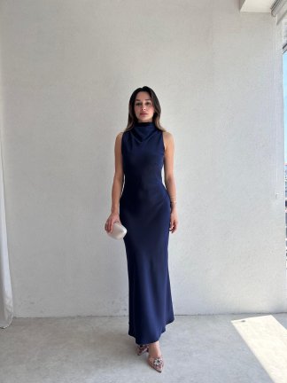 GODWİN Maxi Elbise 6493 - Lacivert - 2