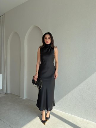 GODWİN Maxi Elbise 6493 - Siyah 