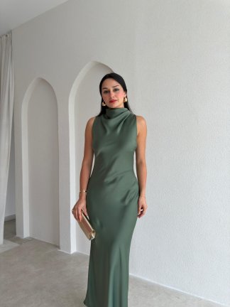 GODWİN Maxi Elbise 6493 - Haki - 2