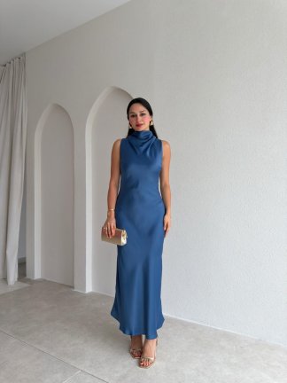 GODWİN Maxi Elbise 6493 - Mavi 