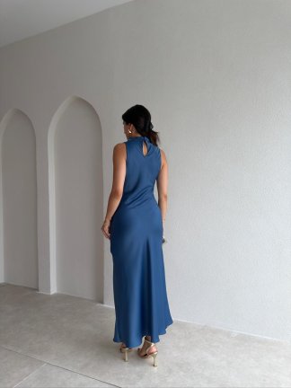 GODWİN Maxi Elbise 6493 - Mavi - 3