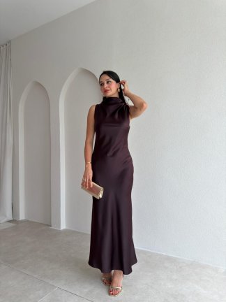 GODWİN Maxi Elbise 6493 - Mürdüm 