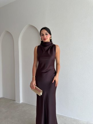 GODWİN Maxi Elbise 6493 - Mürdüm - 2