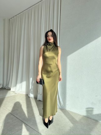 GODWİN Maxi Elbise 6493 - Yağ Yeşili - 2