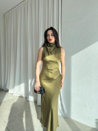 GODWİN Maxi Elbise 6493 - Yağ Yeşili - 1