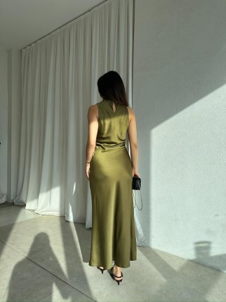 GODWİN Maxi Elbise 6493 - Yağ Yeşili - 3