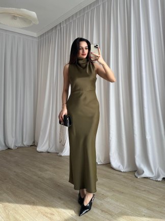 GODWİN Maxi Elbise 6493 - Yağ Yeşili - 4