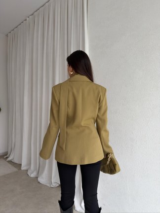 GOLDEN Şallı Ceket 8598 - Yağ Yeşili - 2