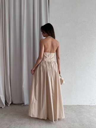 GOLDİE Maxi Elbise 7462 - Krem - 3