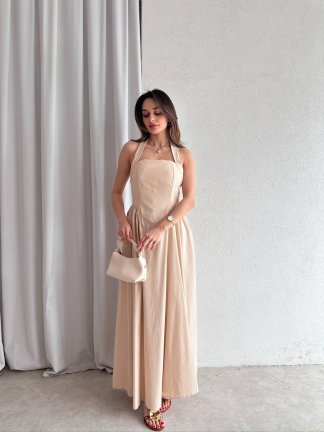 GOLDİE Maxi Elbise 7462 - Krem - 2