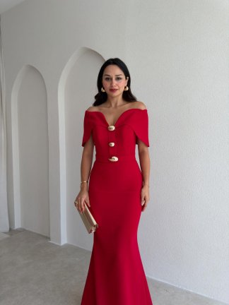 GORA Maxi Elbise 3985 - Kırmızı - 2