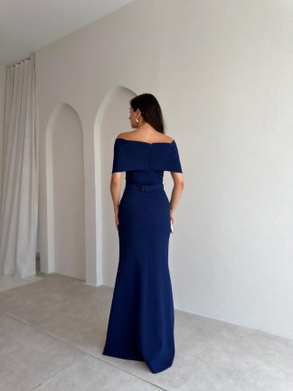 GORA Maxi Elbise 3985 - Lacivert - 3