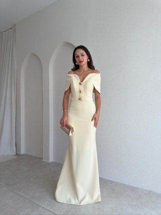 GORA Maxi Elbise 3985 - Sarı 