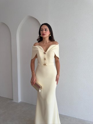 GORA Maxi Elbise 3985 - Sarı - 2