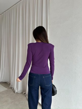GOSSİP Dökümlü Bluz 8326 - Mor - 4
