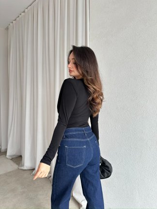 GOSSİP Dökümlü Bluz 8326 - Siyah - 4