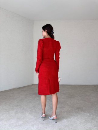 GRAFF Midi Elbise 2199 - Kırmızı - 3