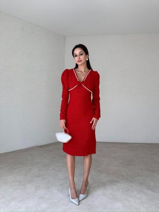 GRAFF Midi Elbise 2199 - Kırmızı - 2