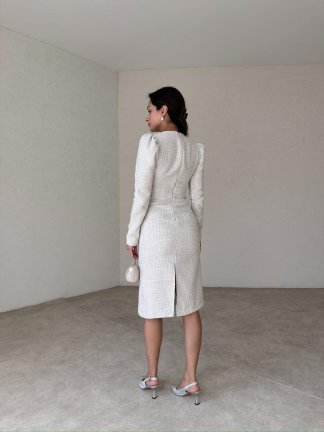 GRAFF Midi Elbise 2199 - Ekru - 3