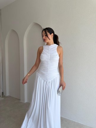 GRANT Maxi Elbise 4456 - Beyaz - 2