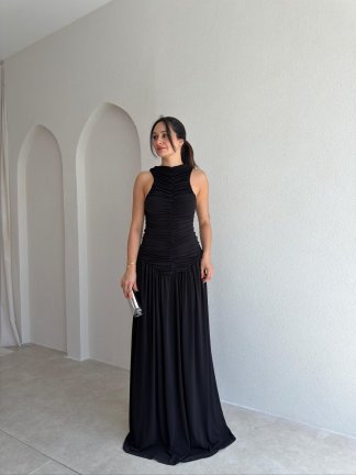 GRANT Maxi Elbise 4456 - Siyah - 1