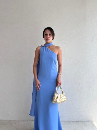 GREASE Maxi Elbise 3329 - Mavi - 2