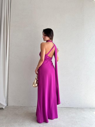 GREASE Maxi Elbise 3329 - Fuşya - 3