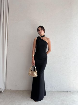 GREASE Maxi Elbise 3329 - Siyah 