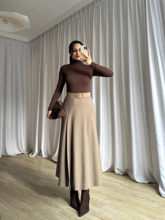 GRETA Midi Etek 8697 - Vizon - 2