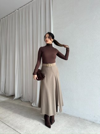 GRETA Midi Etek 8697 - Vizon - 4