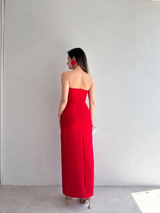 GROTOW Maxi Elbise 3789 - Kırmızı - 3