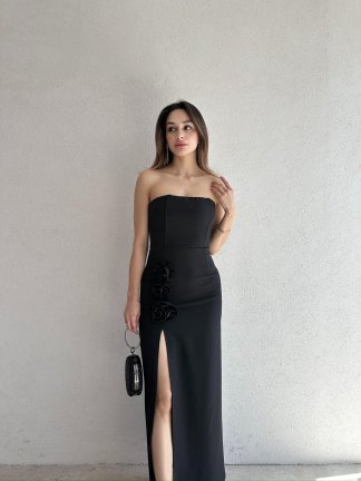 GROTOW Maxi Elbise 3789 - Siyah 