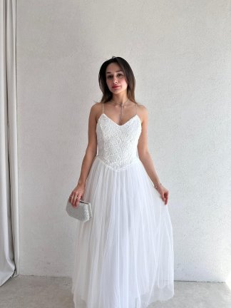 GUİDO Maxi Elbise 7489 - Beyaz - 1