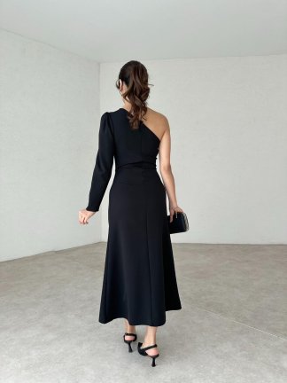 Gül Detaylı CONNELL Elbise 4891 - Siyah - 4