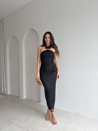 HALEY Midi Elbise 6540 - Siyah - 2