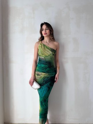 HANS Midi Elbise 4422 - Yeşil - 1