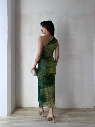 HANS Midi Elbise 4422 - Yeşil - 4