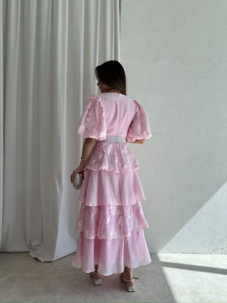 HANSEN Maxi Elbise 8574 - Pembe - 4