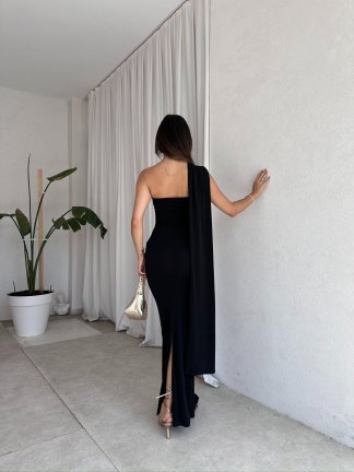 HARMONY Maxi Elbise 8473 - Siyah - 3
