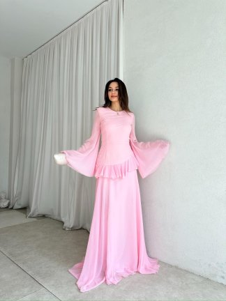 HAVANA Maxi Elbise 8396 - Pembe - 2