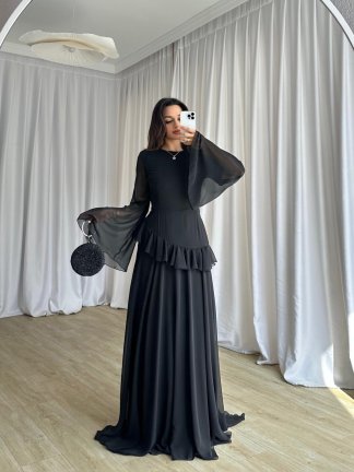 HAVANA Maxi Elbise 8396 - Siyah 